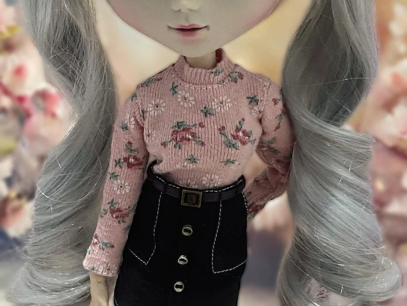 Pitkähihainen Turtleneck 1:6-nukeille (Pullip, Obitsu, Pure Neemo, Barbie)