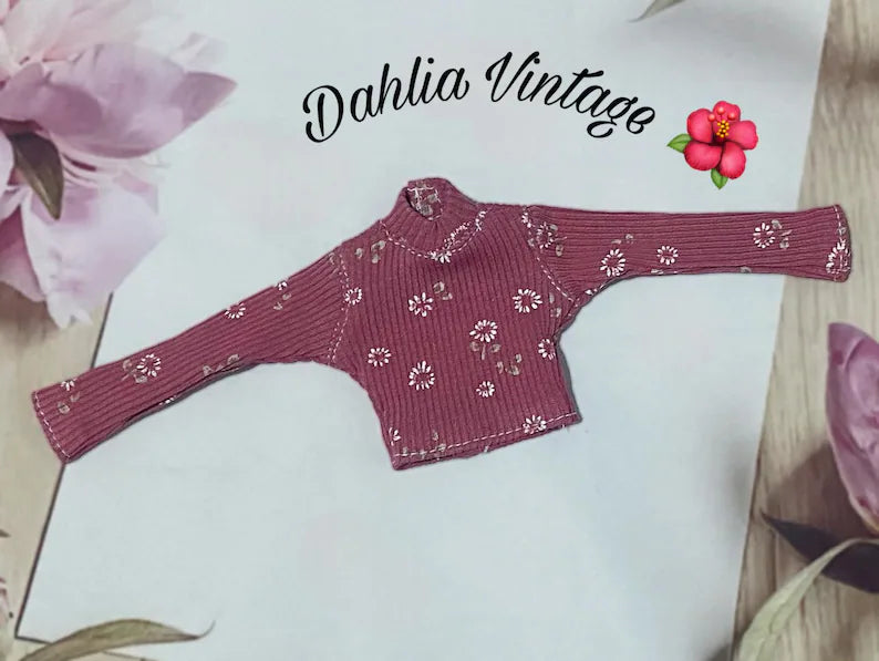 Pitkähihainen Turtleneck 1:6-nukeille (Pullip, Obitsu, Pure Neemo, Barbie)